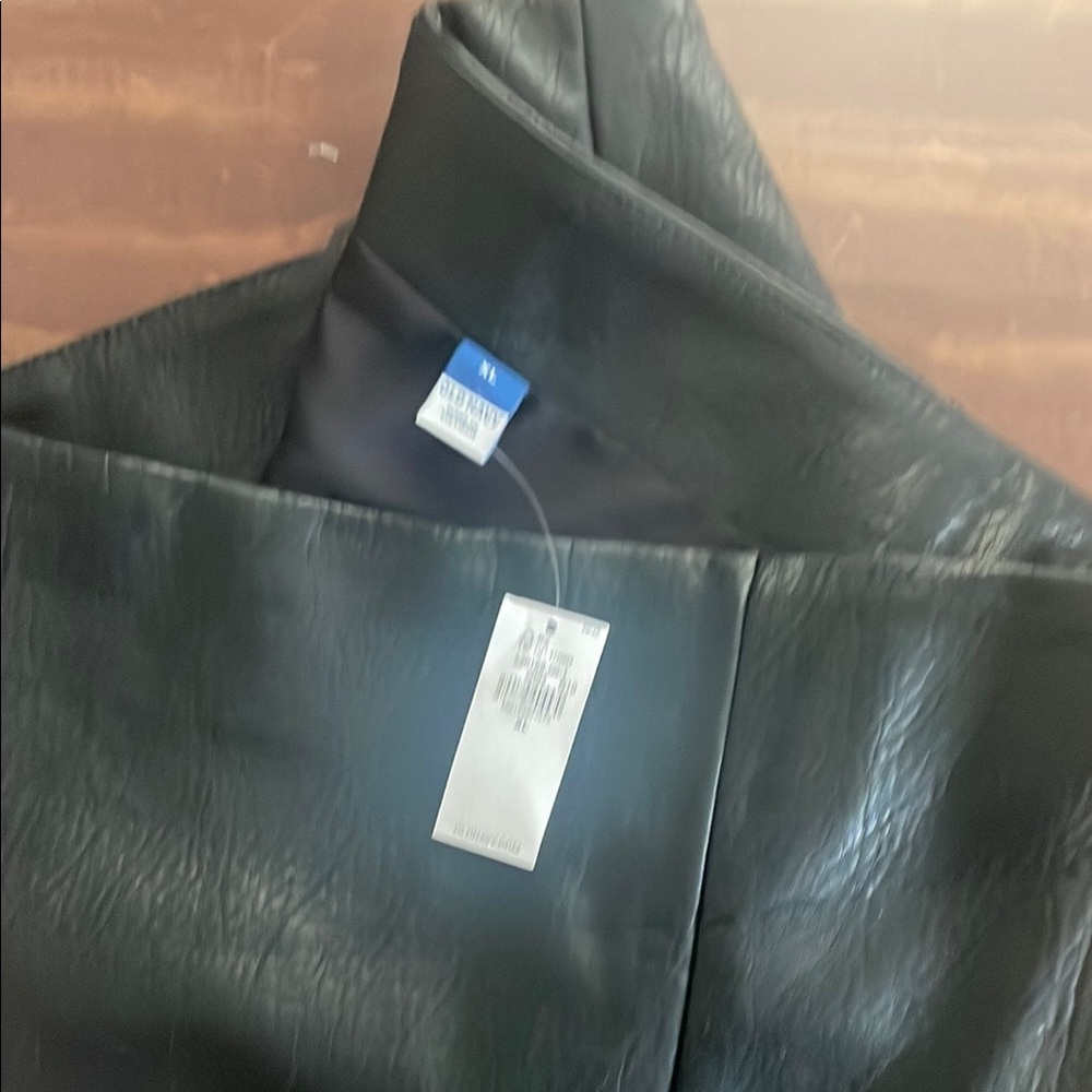Chic Black Faux Leather Skirt NWT